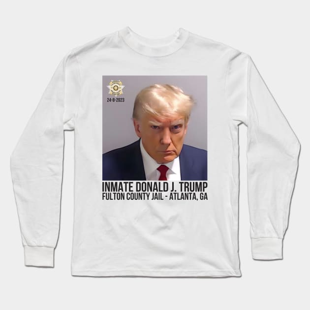 Inmate Trump Mugshot Fulton county Jail Long Sleeve T-Shirt by Danemilin